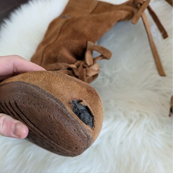 Steger Mukluks Short Brown Leather Winter Boots Women's Size US 9 Chestnut Brown - Picture 2 of 10